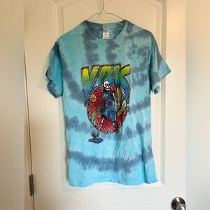 Barstool Blue tie dye Graphic skull basket ball T-Shirt